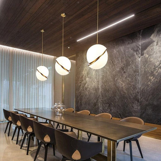 Nordic Modern Pendant Lights For Dining room Hanging Lamp Fixture White Ball Lampshade - Enlighten Elegance