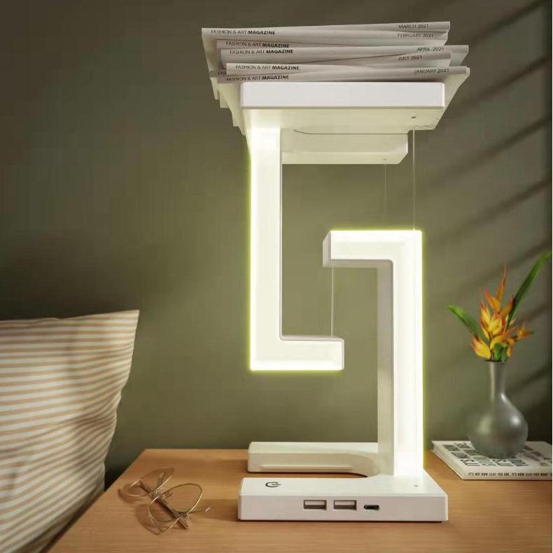 Creative Smartphone Wireless Charging Suspension Table Lamp Balance Lamp Floating For Home Bedroom - Enlighten Elegance