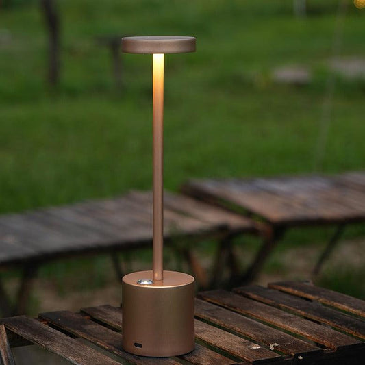 LED Aluminum Alloy Waterproof Rechargeable Desk Lamp Touch Dimming Metal Table Lamps For Bar Living Room Reading Camping Light - Enlighten Elegance