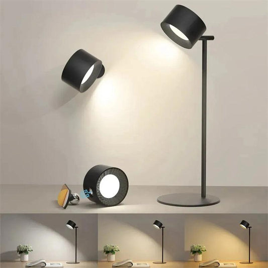 Magnetic Touchable LED USB Rechargeable Table Lamp 360 Rotate Cordless Remote Control Desk Lights Home Bedroom Wall Night Lamp - Enlighten Elegance